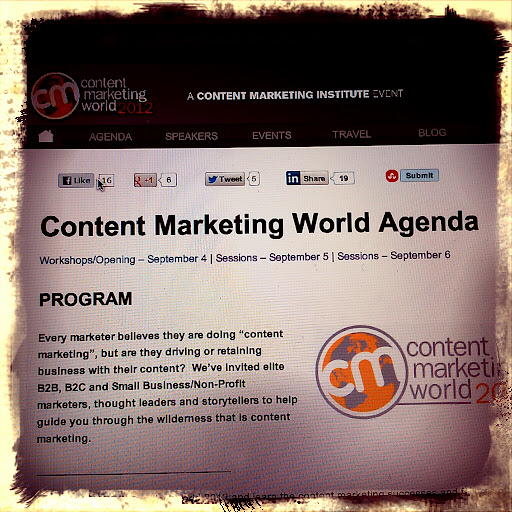 Content Marketing World 2012 Agenda
