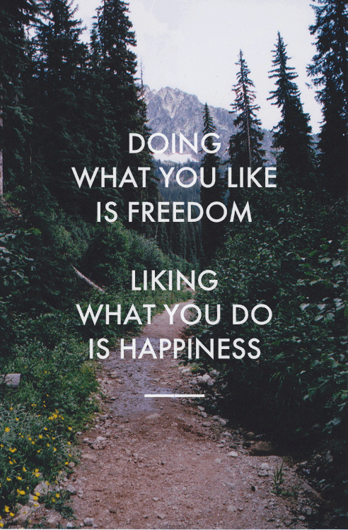 Doin what you like is freedom